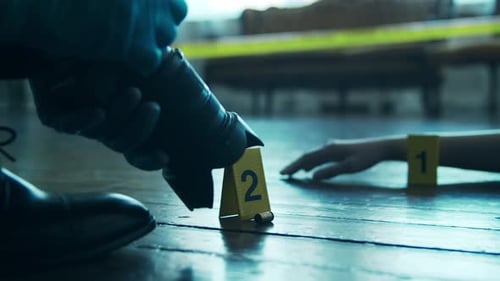 Flashlight Illuminates Crime Scene Evidence