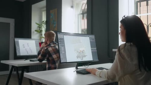 Création d'une visualisation 3D d'équipements modernes dans le département de projet d'une grande entreprise