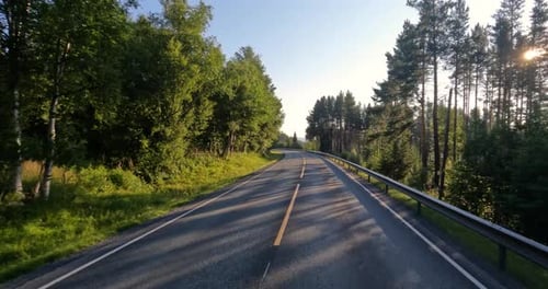 Vehicle point-of-view Driving a Car on a Road in Norway