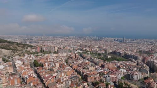 Aerial Panoramic Footage of Buildings in Metropolis Multistorey Apartment Houses in Urban Borough