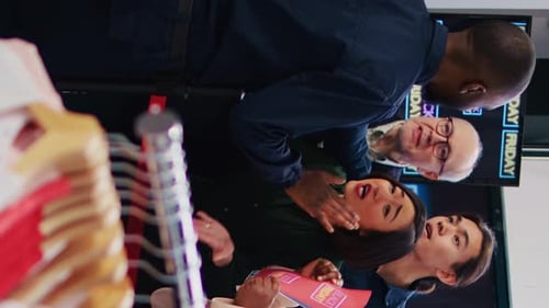 People Celebrating Black Friday in an Urban Setting