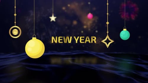 Festive New Year Title Reveal with Hanging Ornaments