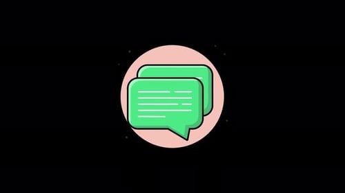 Animated Flat Design Chat Message Speech Bubbles Icon