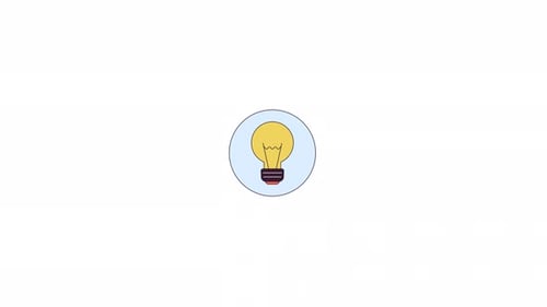 Incandescent lightbulb line 2D icon animation