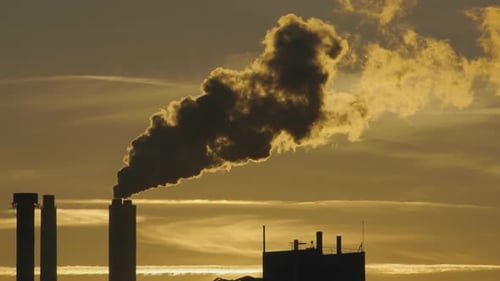 Industrial Factory Pollution Carbon Emission Smoke Clouds