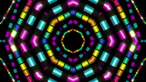 Vibrant Neon Geometric Pattern Loop Background