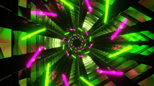 Lime And Pink Bright Triangular With Spiral Background Vj Loop In HD