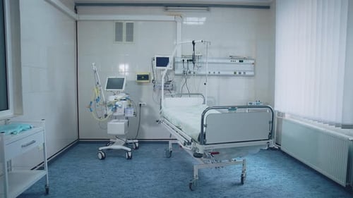 Reanimation ward with modern equipment in hospital.