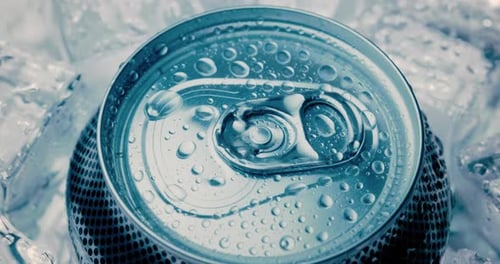 Aluminum Soda Tin Can Lid Cover of soft drink on ice goes around the circle.