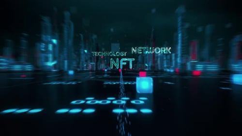 Holographic Futuristic City with Metaverse and Digital Concepts