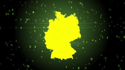 Digital Germany Map Reveal with Futuristic Glitch Effects