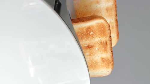 Toast Pops from Toaster in Close Up Shot