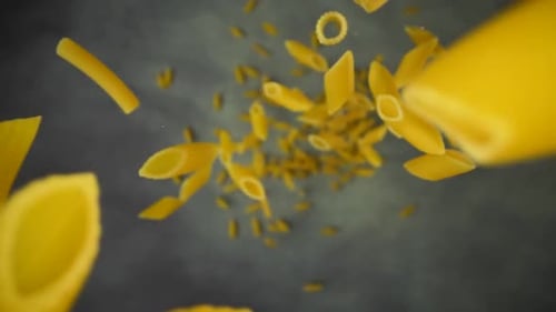 Pasta Falls in Slow Motion