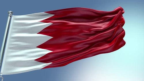 Rendu 4K Vidéo du drapeau de Bahreïn ondulant dans le vent Le drapeau de Bahreïn Wave Loop ondulant pour gagner