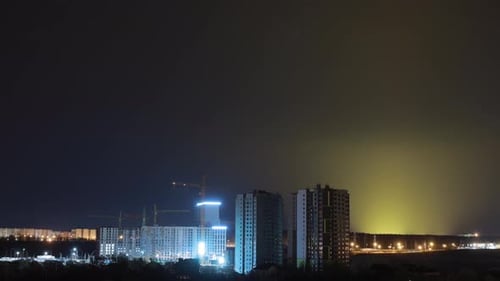 Night Works with Construction Site