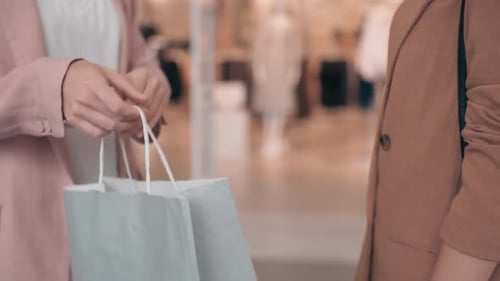 Stylish Women with Shopping Bags at the Mall