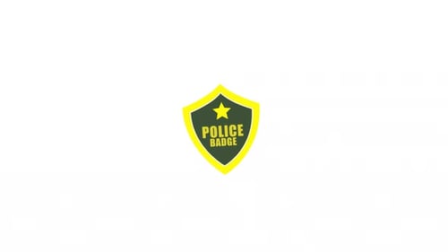 Flat Design Police Badge Reveal Animation