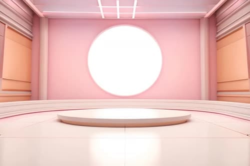podium Futuristic showcase with platform for product displaying. Empty modern stage display