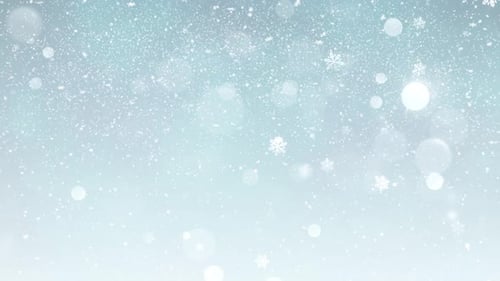 Soft Falling Snowflakes and Sparkling Bokeh Winter Holiday Background
