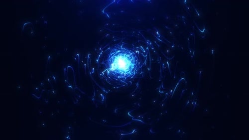 Abstract Futuristic Blue Energy Particle Loop Background