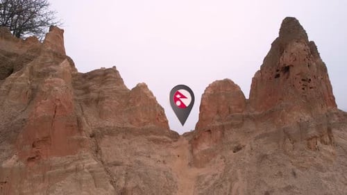 3D Location Pin Animation with Rotating Flag Reveal