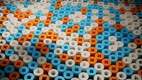 Buntes Zylindermuster - abstraktes 3D-Design