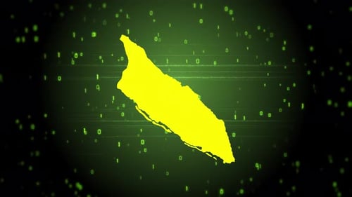 Digital Map Reveal with Futuristic Glitch Effects