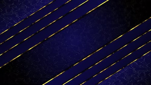 Elegant Blue and Gold Diagonal Stripes Abstract Background Loop