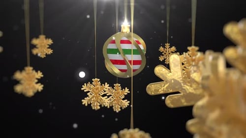 Golden Snowflakes and Christmas Ornament Happy New Year Reveal