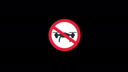 No Drone Zone Icon Animation Video - Transparent