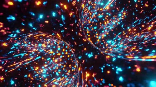Futuristic Abstract Neon Particle Warp Tunnel Background Loop