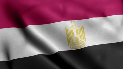Egypt National Flag Waving Realistic Seamless Loop