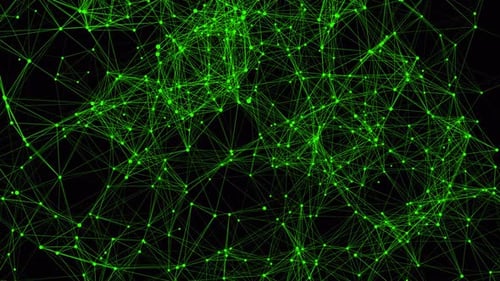 Green Abstract Plexus Technology Network Background