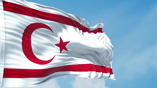 Turkish Republic Of Northern Cyprus Realistic Waving 4k