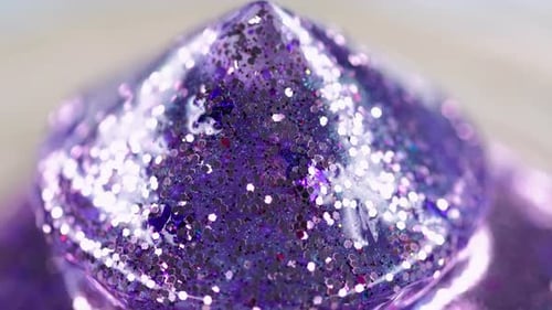 Sparkling Pile of Purple Glitter Close Up