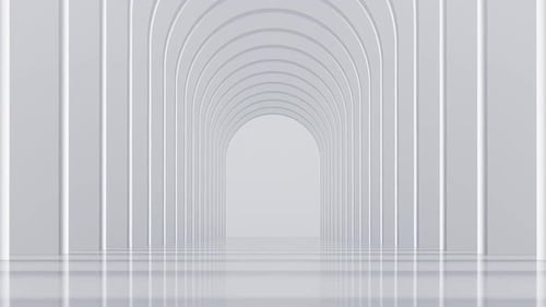 Futuristischer Innenkorridor. 3D-Rendering, nahtlose Loop-Animation