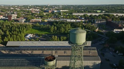 Vista aérea do Jahrhunderthalle em Bochum, Alemanha