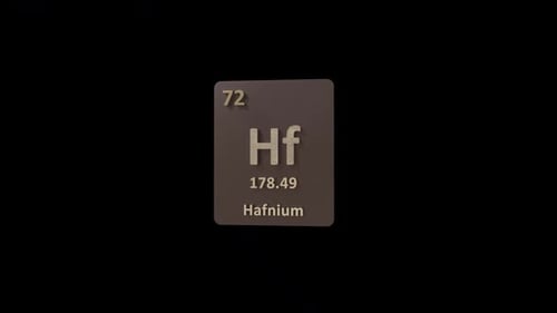 3D Rotating Hafnium Element from Periodic Table