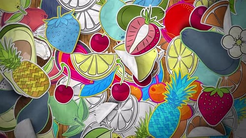 Fruit Themed Stickers Background