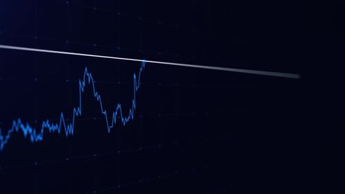 Animación empresarial de un gráfico descendente de un tipo de cambio y una disminución económica