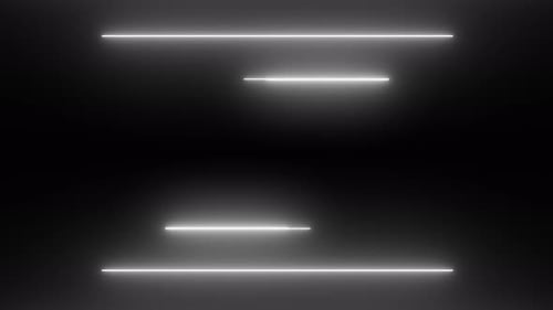Flying Through Retro Corridor of White Neon Looping Background