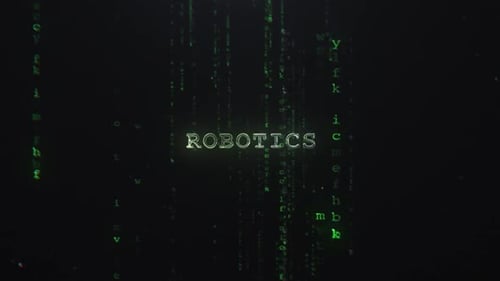 Robotics Words On The Matrix Background