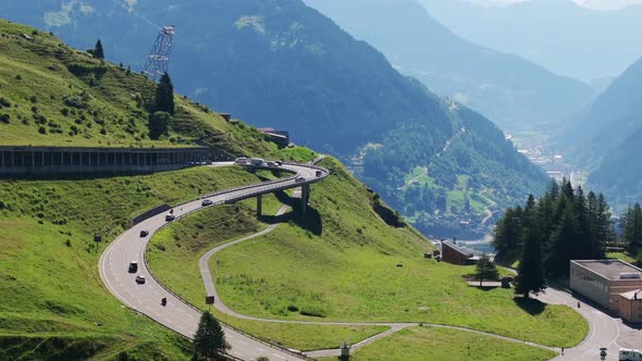 Tremola Road Curves Near Airolo Switzerland Alpine Scene At St tremola-road-curves-near-airolo-switzerland-alpine-scene-at-st