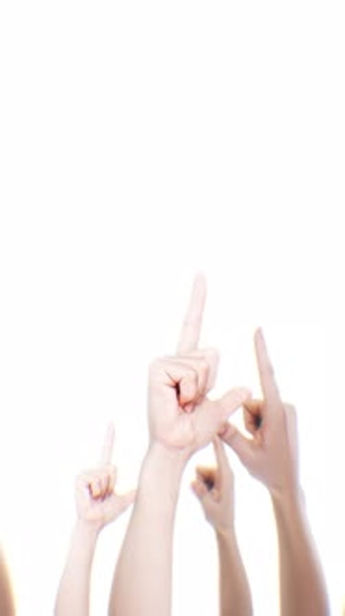 Spinning Pointing Up Portrait Hands