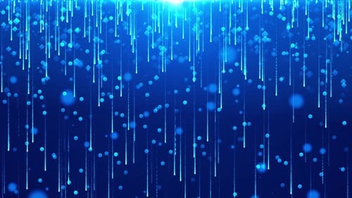 Blue Particles Rain Background Loop V4