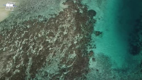 Aerial video over islands covered in green in the Philippines Palawan Coron
