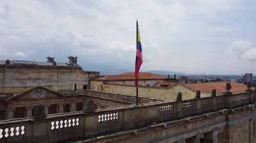 aerial view with drone of the congress of the republic of colombia