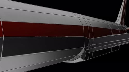 Geometric 3D Airplane Model Build-Up Animation