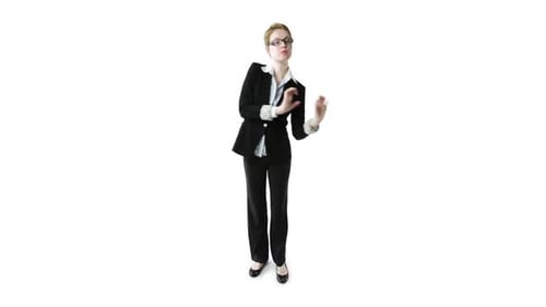 Professional Woman Dancing in Business Suit