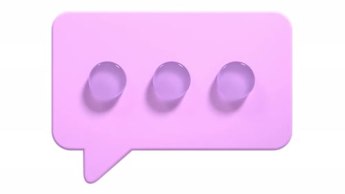 3D speech bubble animation. Empty speech bubble. Chat 3d render. Social media notification icon